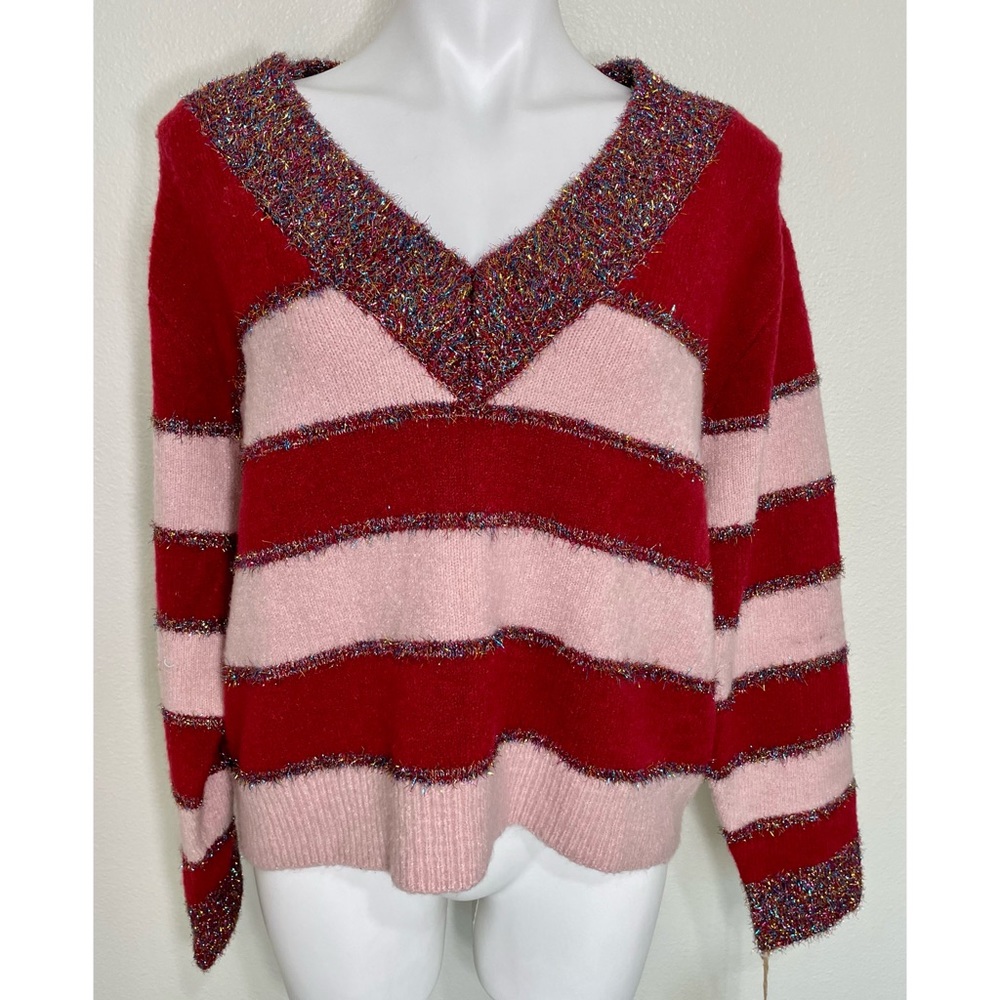 True Craft Striped Holiday Tinsel Sweater NWT! - Picture 6 of 16